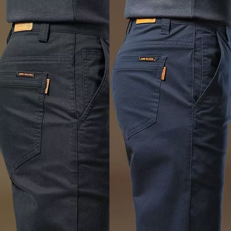 Men's Slim Fit Versatile Work Pants Autumn Winter New Straight Loose Casual Durable Long Pants