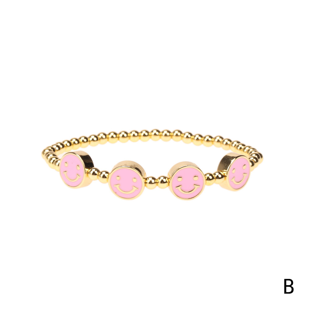 Européen Et Américain Style Design En Métal Perlé Élastique Bracelet Personnalisé Gouttes Smiley Visage Couture Hip Hop Bracelet Bijoux En Gros display picture 12