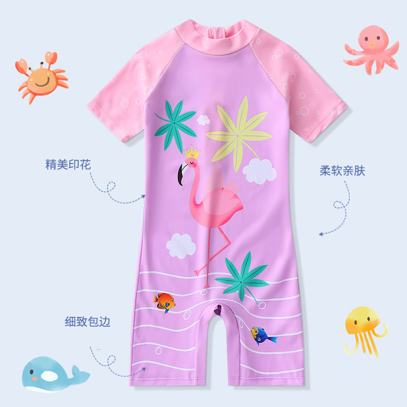 Traje de baño para niños traje de baño de una pieza de dibujos animados para niños playa protección solar secado rápido niños y niñas bebé traje de baño de vacaciones junto al mar