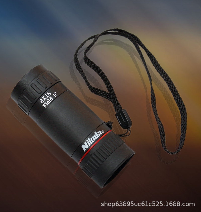 工厂直销批发便携式迷你 8x18单筒望远镜双调焦微光夜视袖珍望眼