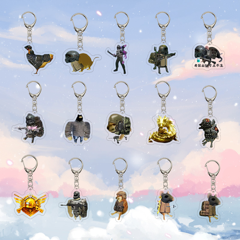 Mouse Man Dark Zone Breakthrough cheems Funny Acrylic Keychain Game Peripheral Schoolbag Pendant Batch Stationery Store