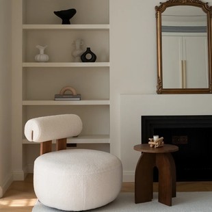 Mid-Century Style Single Sofa Chair, Light Luxury Internet Celebrity Living Room Balcony Bedroom Lazy Leisure Hippo Single Chair Sofa Chair