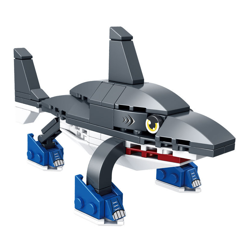 7260 海外版 ai 山海経ビルディングブロック木製スティック人形モデルランニングシューズサメブラインドボックス男の子組み立ておもちゃ|undefined