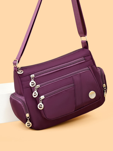Large-capacity cross-body bag for women, multi-pocket waterproof nylon bag for middle-aged and elderly mothers, single-shoulder commuting bag, student bag