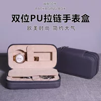 Портативная коробка для хранения часов на молнии для деловых поездок из микрофибры из искусственной кожи, коробка для часов из двух частей, складная коробка для ремешков