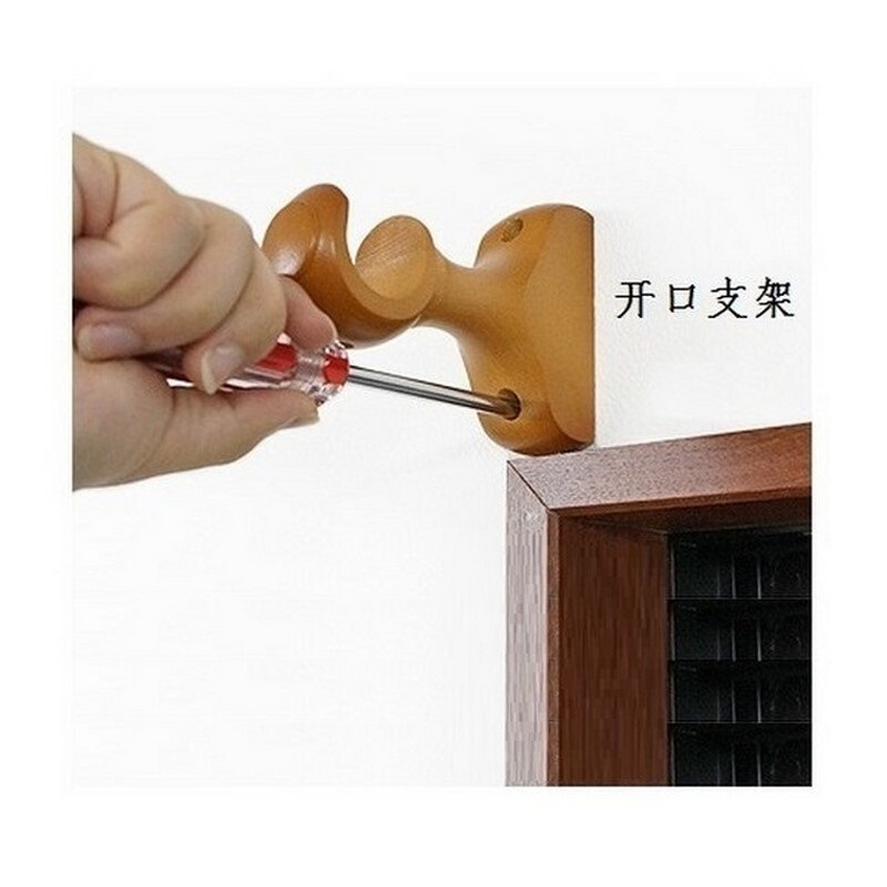 Solid Wood Curtain Rod Roman Rod Curtain Track Accessories Single Bracket Double Bracket Base Fixed Bracket Decorative Head