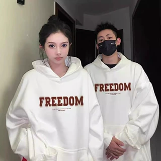 秋冬oversize加绒连帽卫衣男女上衣特别情侣装潮牌班服保暖打底衫