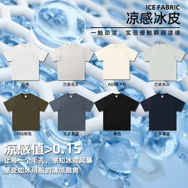 2025年夏240g索罗娜凉感凉感抗菌防紫外线纯色T恤防晒速干短袖男