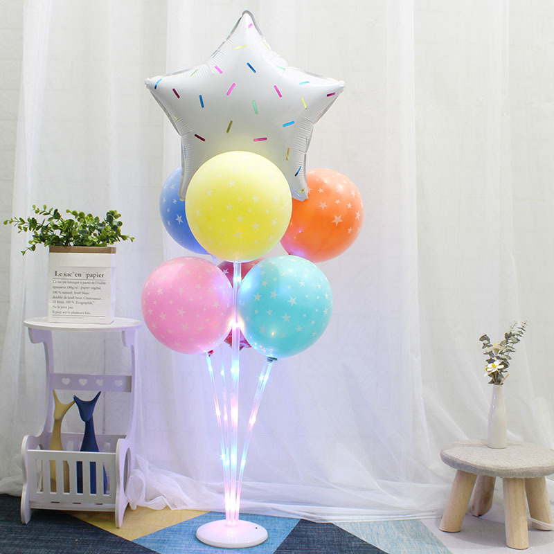 Mesa de piso luminoso con luz flotante Día del niño bebé cumpleaños traje globo decoración la boda partido soporte