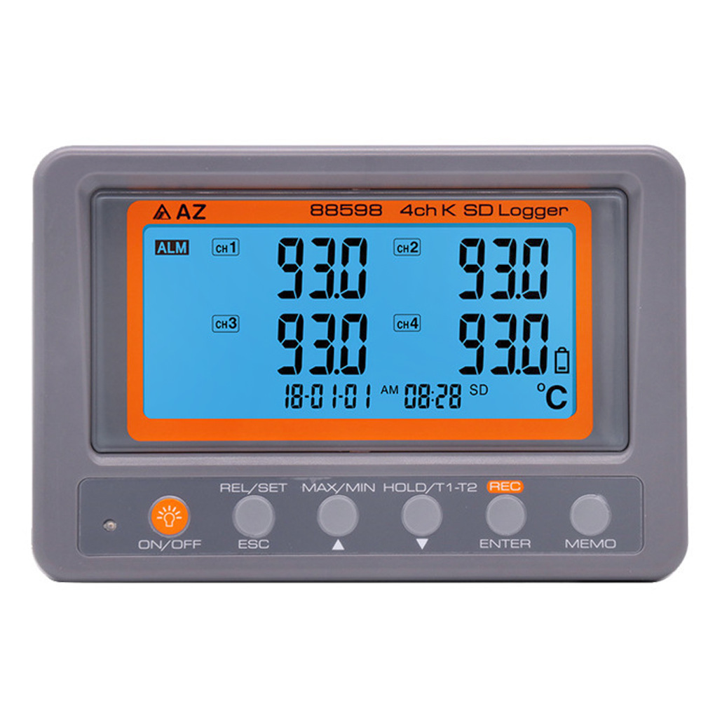 AZ88598便携式4通道K温度计sd卡数据记录器温度记录器