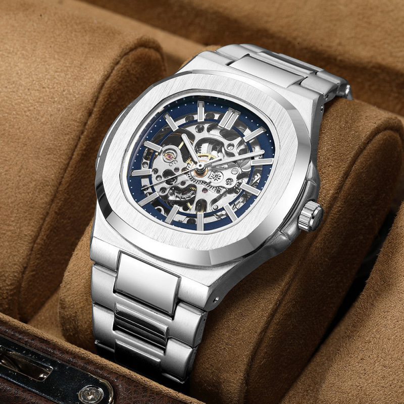 Men's Watch Mechanical Watch Skeleton New Model Men's Watch Fully Automatic Brand Business Nautilus Luminous Watch Wholesale
