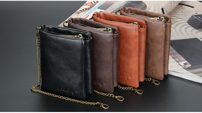 96g Weight Buckle Closure Type Men's Geometric Buckle Wallets