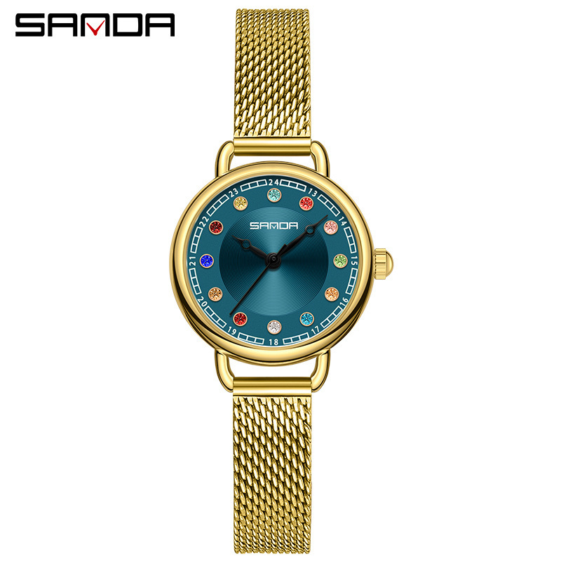 메쉬 벨트 골드 블루