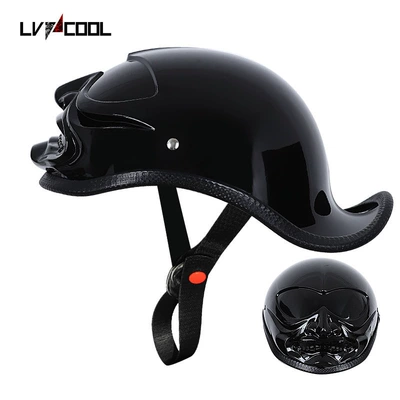 Motosiklet kaskı (dəbilqə), Half Helmet for Electric Scooters - bright-black-m