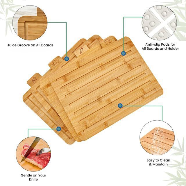 Cocina casera Clasificación multiusos Tabla de cortar Tabla de quesos de frutas Tabla de cortar Tabla de cortar Tabla de cortar de bambú Juego de cuatro piezas Tabla de cortar