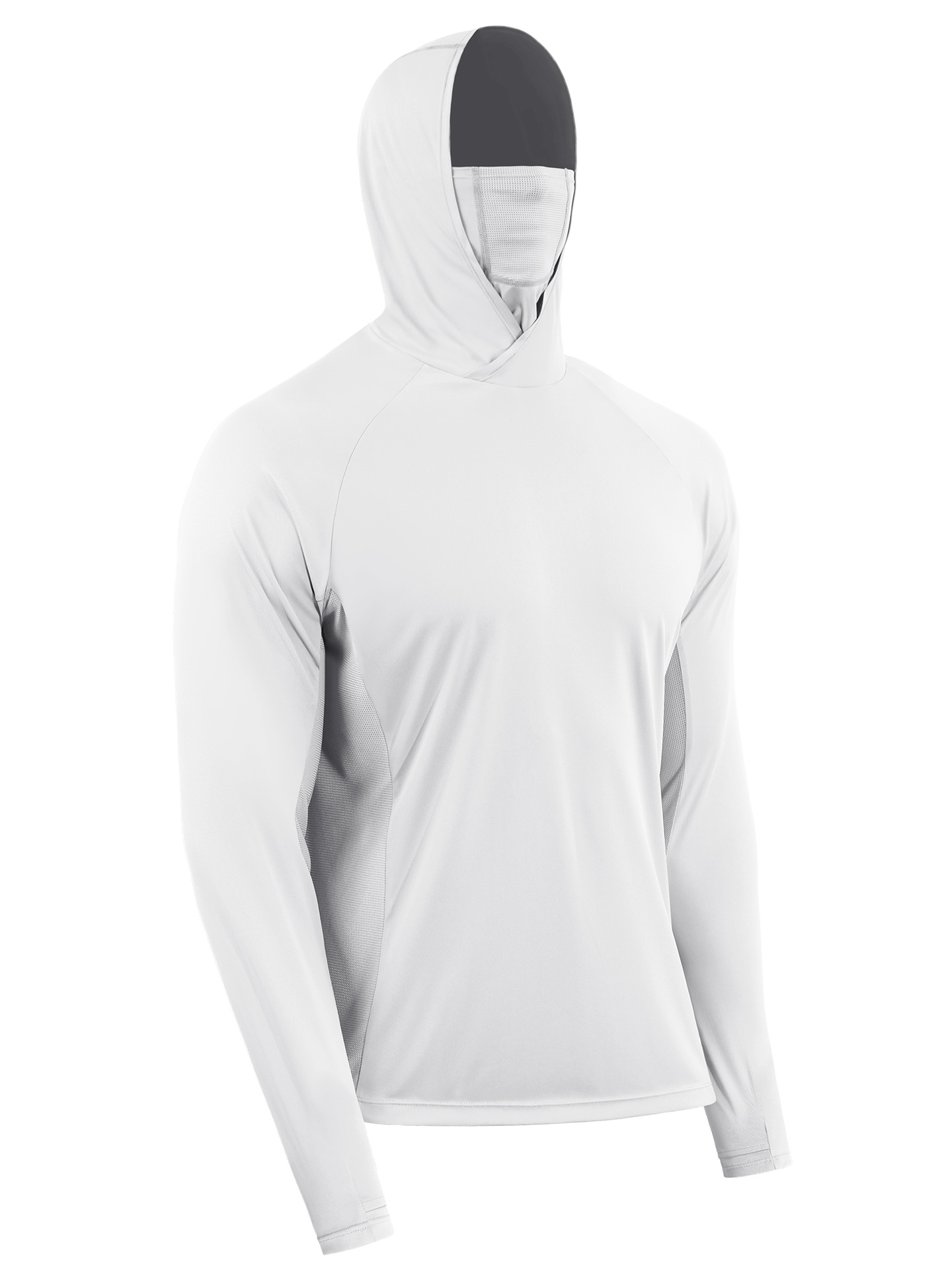 Máscara de capucha suelta para hombres, ropa de protección solar, puños, agujeros, malla, empalme de Deportes de ocio, ropa de pesca para correr y montar