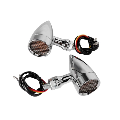 Harley Cruiser Led Grid – Dönmə işıqları - led-white-turning-light-electroplating-1-pair