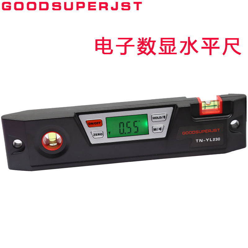 新款数显水平尺鱼雷式电子倾角仪数显角度尺230坡度尺带磁带背光