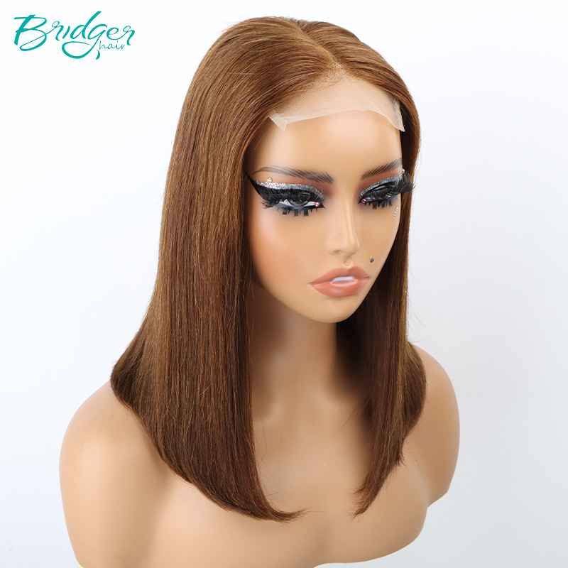 Fabbrica 4*4 doppio copricapo BOB disegnato #4 parrucche di capelli veri parrucche di capelli umani_voghion.com
