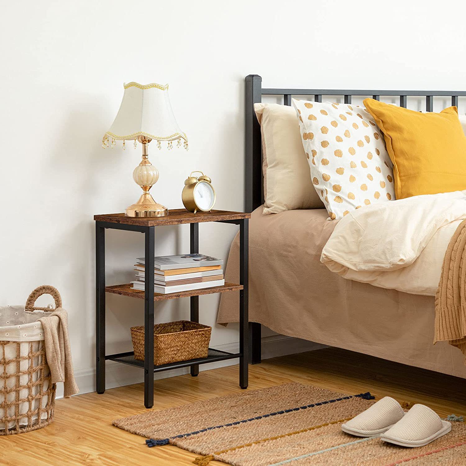 简约时尚床头柜带可调节搁板侧桌适用于小户型茶几易组装角几边几