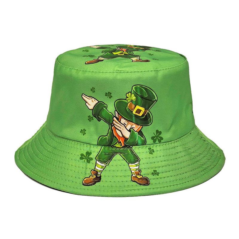 New St. Patrick's Day Hat Irish Festival Hat Party Bucket Hat Sun Hat Clover Print Hat New St. Patrick's Day Hat Irish Festival Hat Party Bucket Hat Sun Hat Clover Print Hat