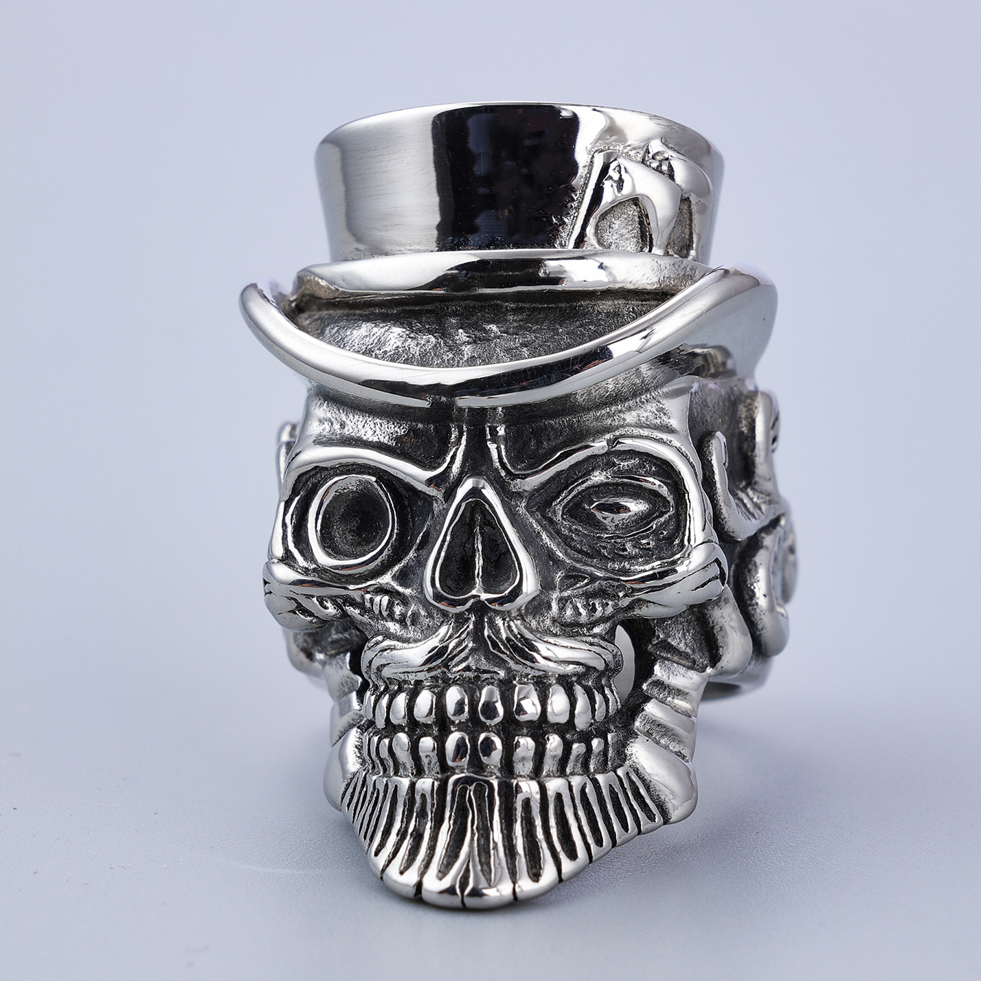 40g Weight Rings Classification 1 Piece Quantity Street Occasion Casual Skull 304 Stainless Steel Plating Halloween Men'S Rings