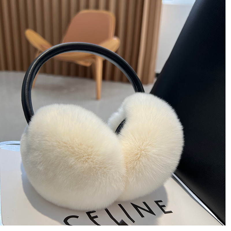 韓国のinsのウサギの毛の耳カバーの女性の秋冬の保温の耳カバーの耳の包みの簡単な草の耳は耳を覆って暖かくて伸縮できます。