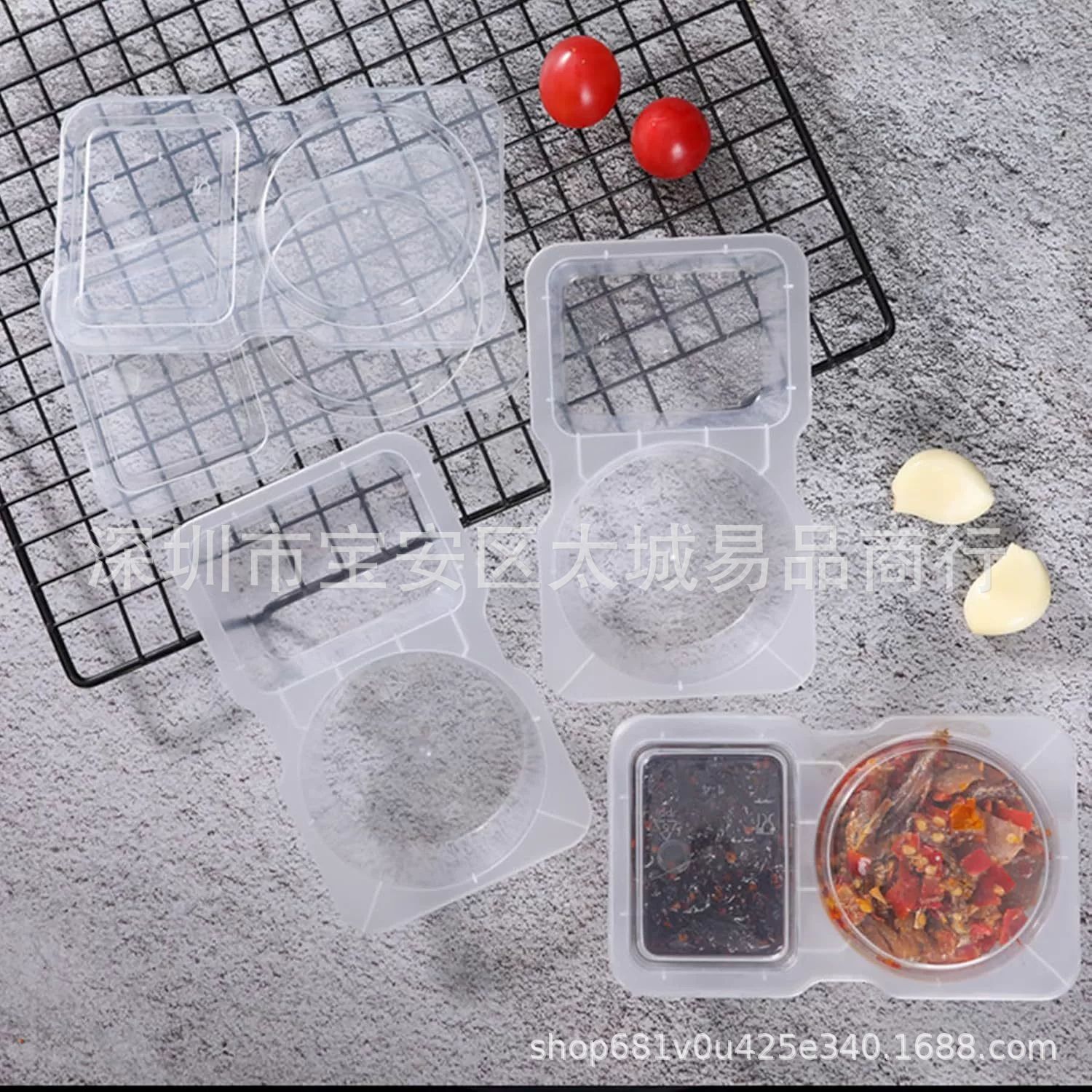 一次性餐盒带盖便携料碟调料盒酱料盒Reusable Snack Container