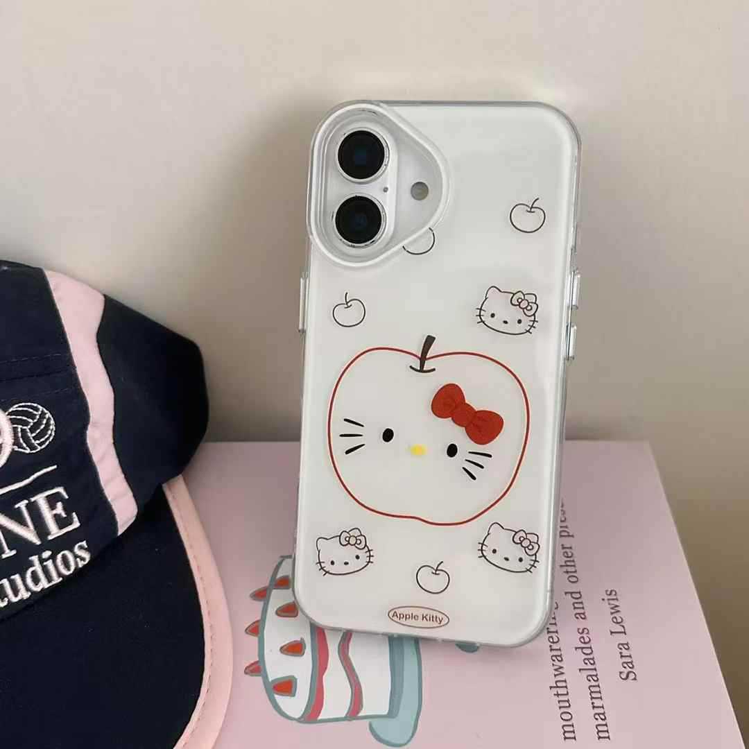 Niña línea ins Apple kt aplicable iPhone16ProMax colgante Apple 14/15 funda para teléfono móvil 13 dibujos animados