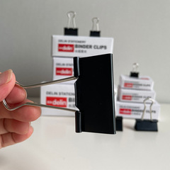 12-pack Black Long Tail Clip Box, Metal Tail Clips for Office Binding Supplies, Folders, Financial Document Clips