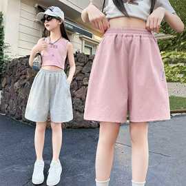 韩国潮女童运动短裤夏装2025新款儿童裤子洋气休闲裤夏季女孩热裤