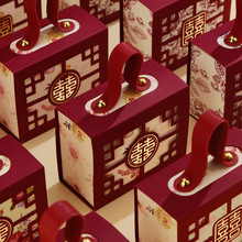结婚喜糖盒子2024新款婚礼糖果礼盒订婚手提感糖袋包装盒空盒