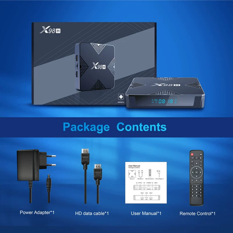 [X98H H618 ТВ-бокс Android 12.0 4GB/32GB, HD двойной частоты WIFI6+BT5.0 TVBOX]