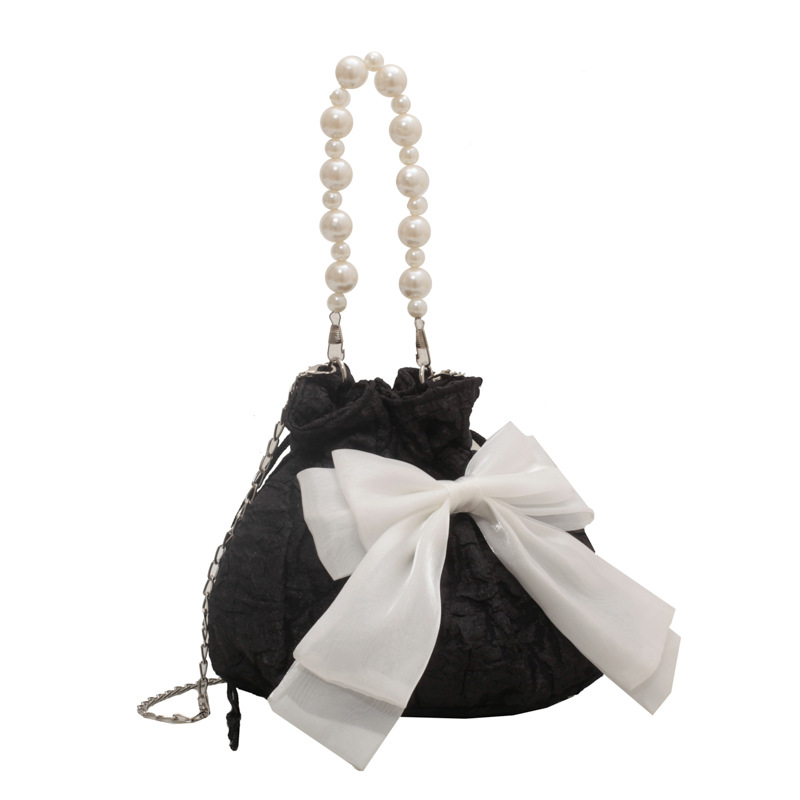 Stylish Women's Shoulder Bag With Butterfly Knot And Retro Texture_voghion.com