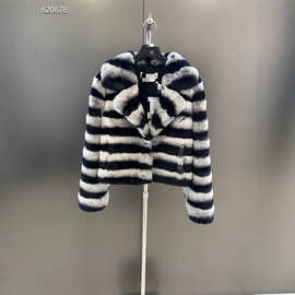 2025秋冬新款 高级优雅 名媛必备 简约大方濑兔毛皮草外套 批发