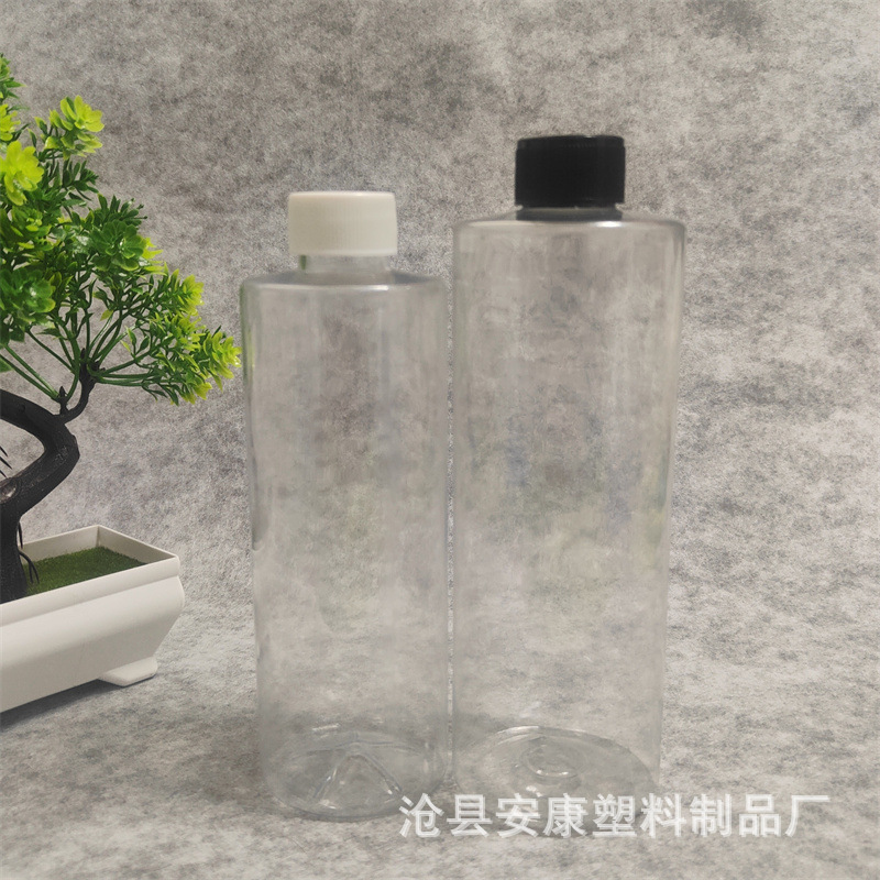 现货400ml500ml毫升塑料瓶平肩透明分装pet化妆品瓶鱼药香薰瓶