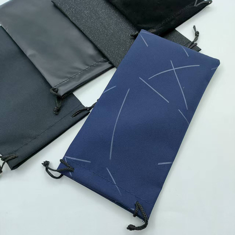 Bolsas de gafas de sol bolsas de almacenamiento negras bolsas de gafas de sol de alta calidad bolsa de polvo en stock de fábrica