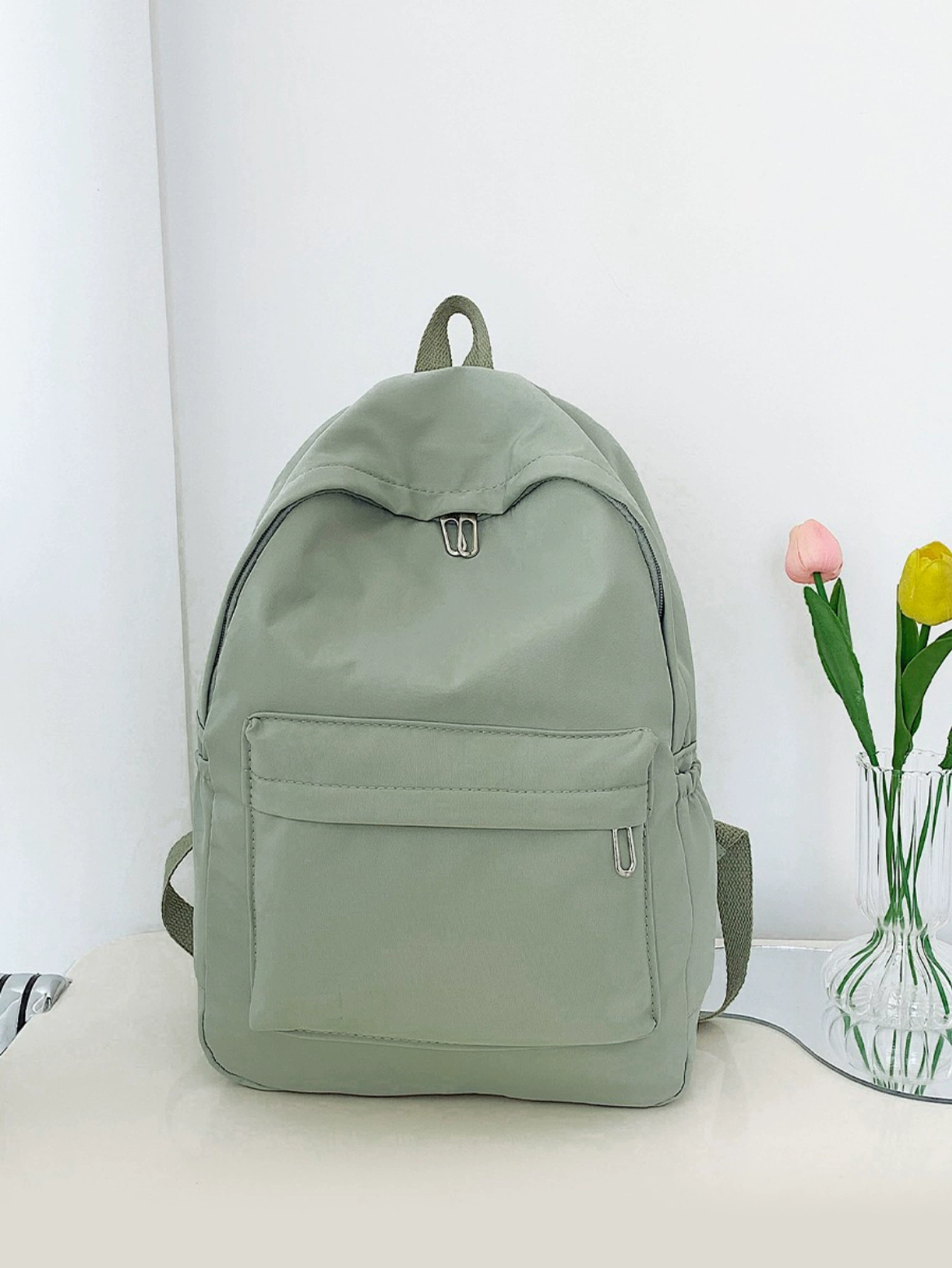 (Кросс-бортная торговля)?, fashionable solid color backpack, capacious school bag, simple and elegant design