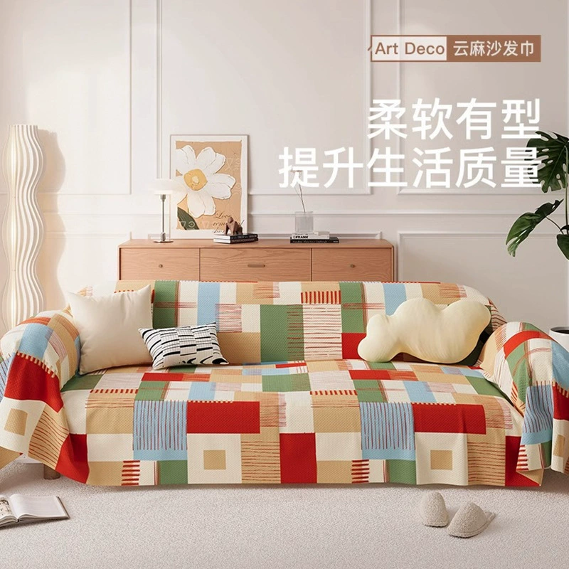 Имитация льна, полное покрытие, четырехсезонный универсальный чехол для дивана, легкий роскошный высококачественный чехол, тканевое полотенце, одеяло, противоскользящее универсальное