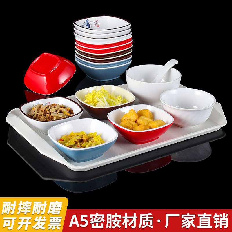 Melamine Imitation Porcelain Tableware Creative Small Bowl and Dish Set for Commercial Use, School Canteen Rice Bowls, Fast Food Restaurant Side Dish Plates Melamine Imitation Porcelain Tableware Creative Small Bowl and Dish Set for Commercial Use, School Canteen Rice Bowls, Fast Food Restaurant Side Dish Plates