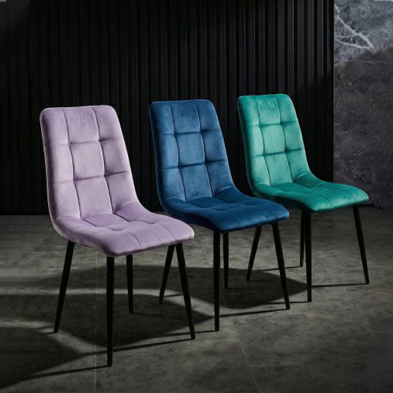 Velvet Nordic Light Luxury Dining Chair Hotel Meeting Negotiation Soft Bag Chair Advanced Feeling Iron Dining Chair Commercial Chair