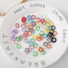 烤漆彩色diy手工材料開口圈材料連接圈手工鐵圈五金小環C圈金屬環