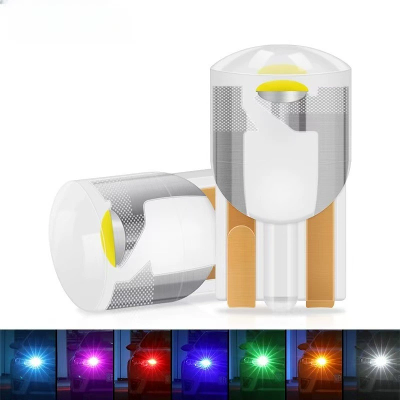 Новый автомобильный светодиодный индикатор T10 COB хрустальный свет