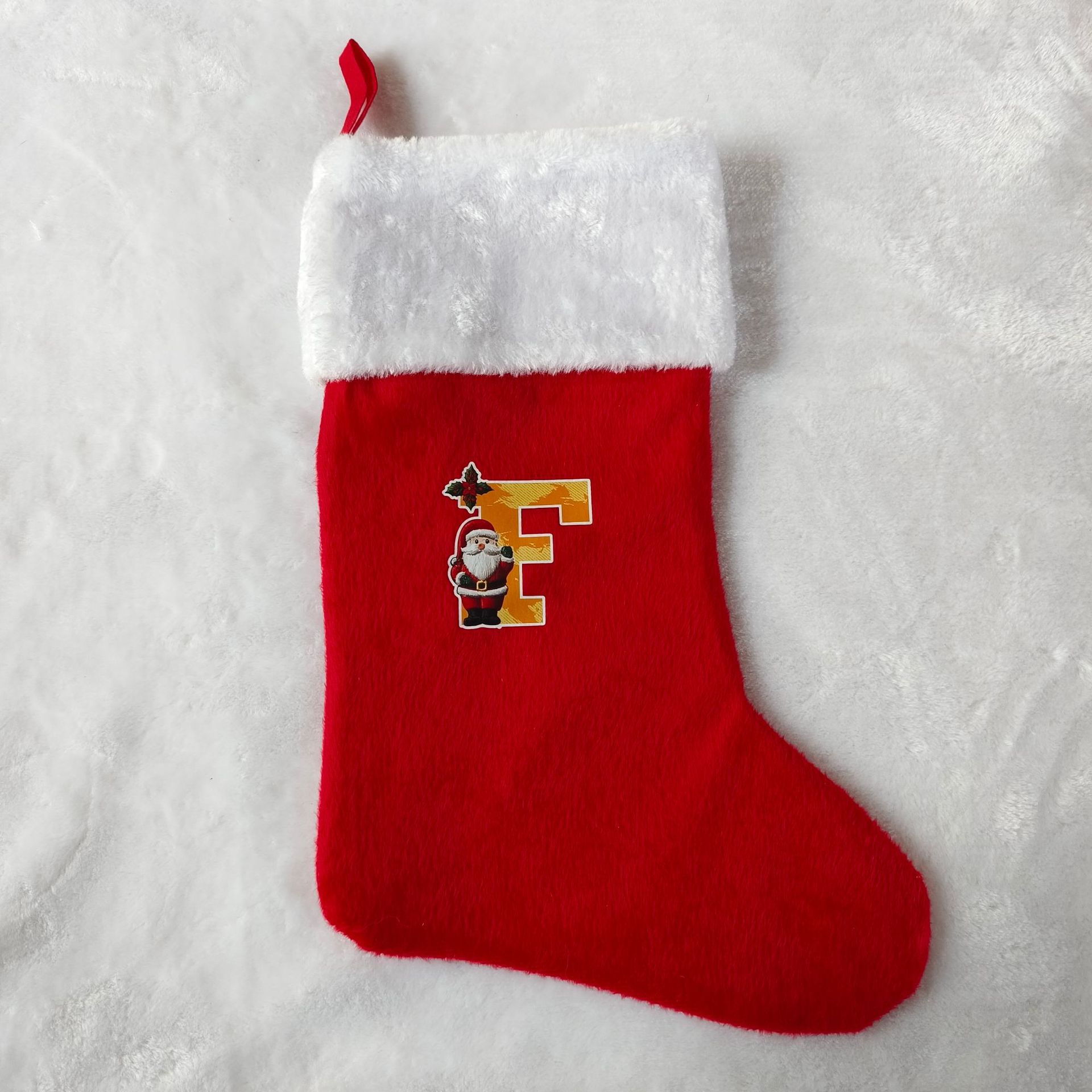 letras transfronterizas calcetines de Navidad encantadores y divertidos letras inglesas calcetines de Navidad creativas letras de Santa Claus