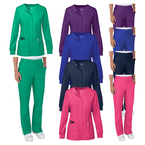 Wash-up gown, long-sleeved scrub suit, beauty salon cardigan with snap buttons, coat for doctors and nurses, work uniform set