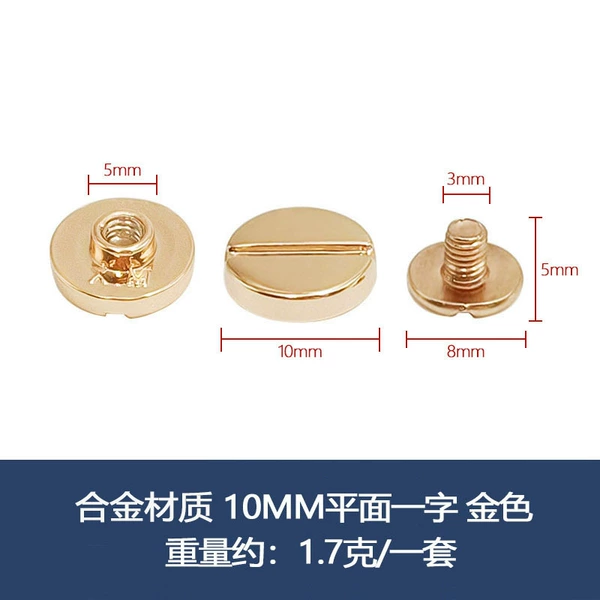 Alloy 10mm flat slot + 3X5mm screws gold set