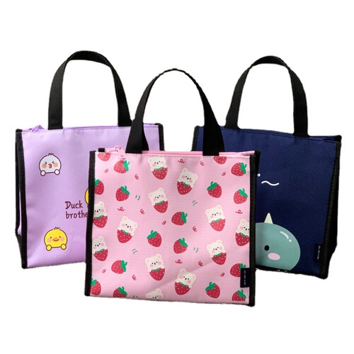 New cute cartoon waterproof and insulated lunch box bag for students, office workers, portable fresh-keeping lunch box bag, mommy bag