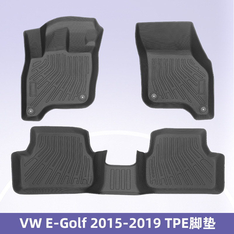Aplicable a VW E-Golf 2015 - 2019 TPE Foot Cojín 3D para todo el tiempo Cojín del respaldo