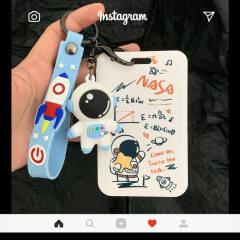 Japanese-style bus card protector student meal card campus work ID Instagram-style door card case keychain integrated for women