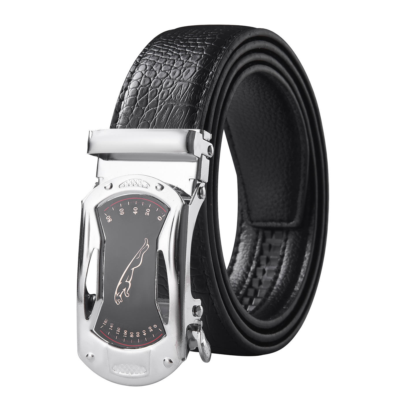 Silver Mirror Sport Leopard Lane Black Belt